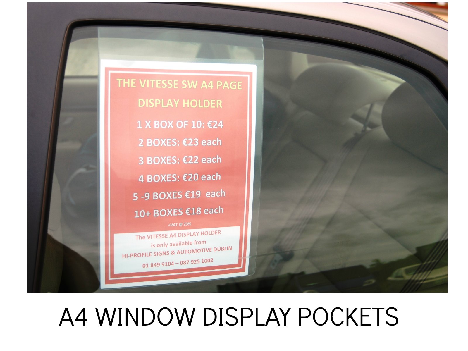 A4 Spec Sheets 25 x Clear Vinyl Car For Sale Window Advertising Display Wallets