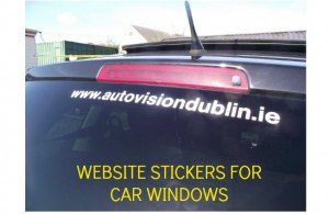 CAR WINDOW WEBSITE STICKERS, WINDOW LETTER STRIPS, WINDOW GRAPHICS