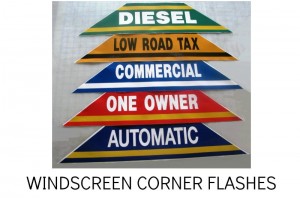 WINDSCREEN SASHES, CAR WINDOW CORNER STICKERS